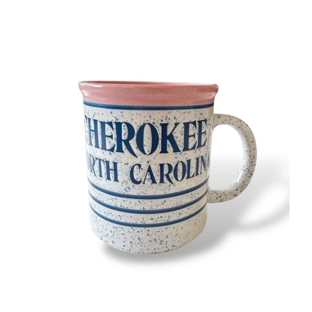 Cherokee North Carolina Ceramic Coffee Mug Tea Cup Retro 80s Theme Souvenir NC